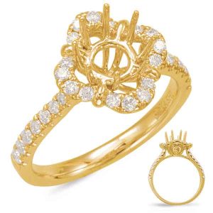 Yellow Gold Halo Engagement Ring Yellow Gold Halo Engagement Ring