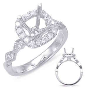 White Gold Halo Engagement Ring White Gold Halo Engagement Ring