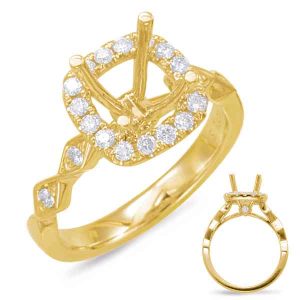 Yellow Gold Halo Engagement Ring