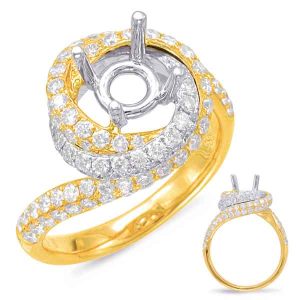 Yellow & White Gold Halo Engagement Ring Yellow & White Gold Halo Engagement Ring