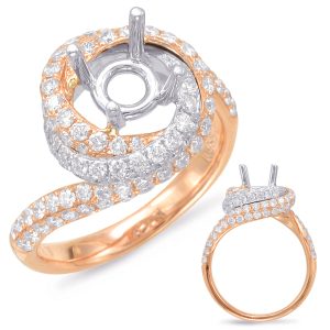 Rose & White Gold Halo Engagement Ring Rose & White Gold Halo Engagement Ring