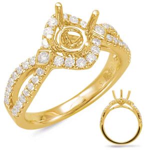 Yellow Gold Halo Engagement Ring