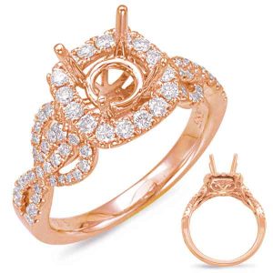 Rose Gold Halo Engagem
