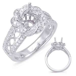 White Gold Halo Engagement Ring White Gold Halo Engagement Ring