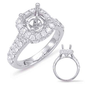 White Gold Halo Engagement Ring White Gold Halo Engagement Ring