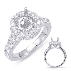 White Gold Halo Engagement Ring