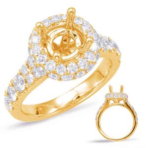 Yellow Gold Halo Engagement Ring