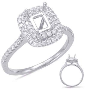 Platinum Halo Engagement Ring