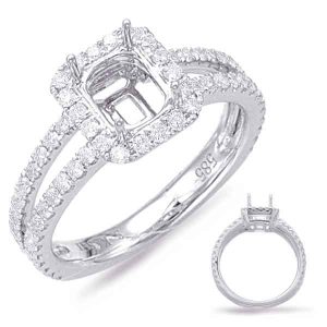 White Gold Halo Engagement Ring