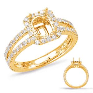 Yellow Gold Halo Engagement Ring