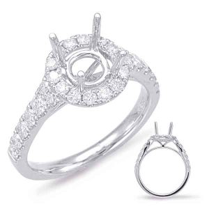 White Gold Halo Engagement Ring