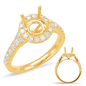 Yellow Gold Halo Engagement Ring