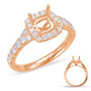 Rose Gold Halo Engagement Ring