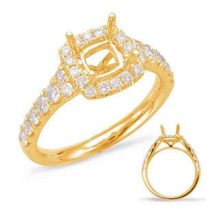 Yellow Gold Halo Engagement Ring