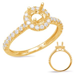 Yellow Gold Halo Engagement Ring
