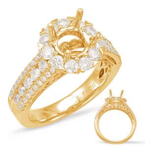 Yellow Gold Halo Engagement Ring