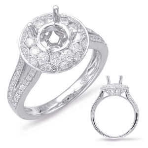 White Gold Halo Engagement Ring White Gold Halo Engagement Ring