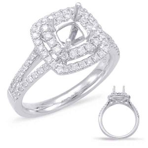 White Gold Halo Engagement Ring