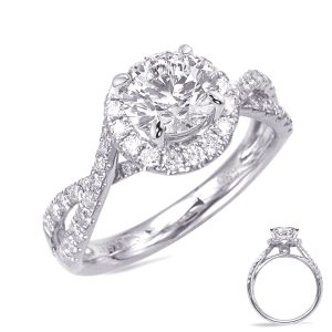 White Gold Halo Engagement Ring White Gold Halo Engagement Ring