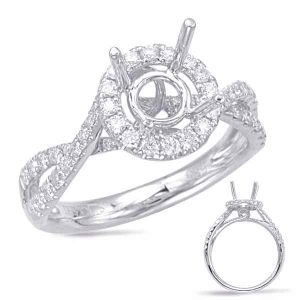 White Gold Halo Engagement Ring White Gold Halo Engagement Ring