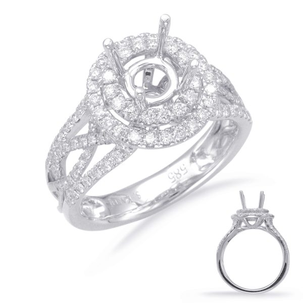 White Gold Halo Engagement Ring