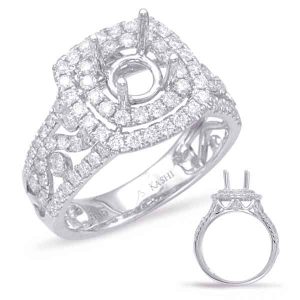 White Gold Halo Engagement Ring