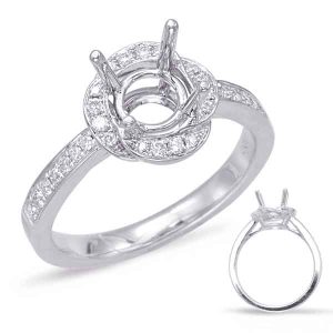 White Gold Halo Engagement Ring White Gold Halo Engagement Ring