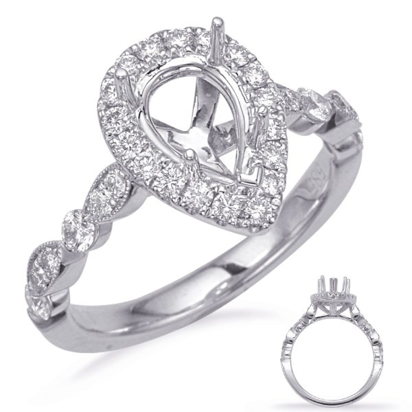 White Gold Halo Engagement Ring