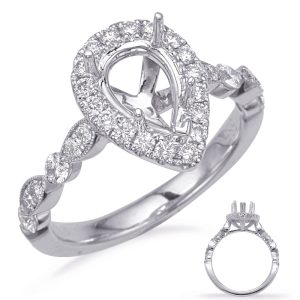 White Gold Halo Engagement Ring
