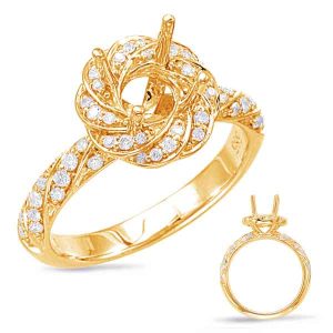 Yellow Gold Halo Engagement Ring