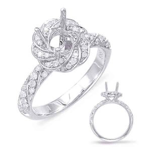 White Gold Halo Engagement Ring