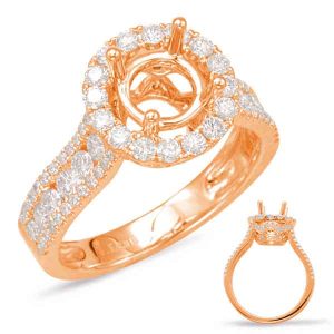 Rose Gold Halo Engagement Ring