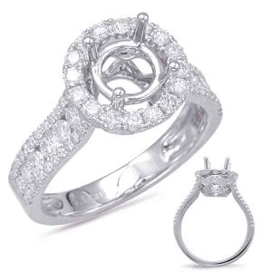 White Gold Halo Engagement Ring