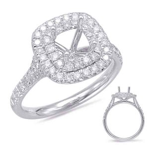 White Gold Halo Engagement Ring