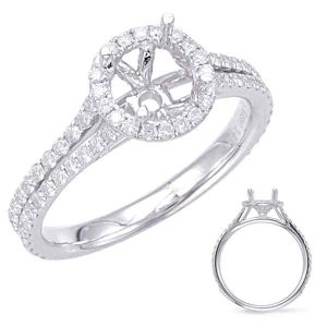White Gold Halo Engagement Ring White Gold Halo Engagement Ring