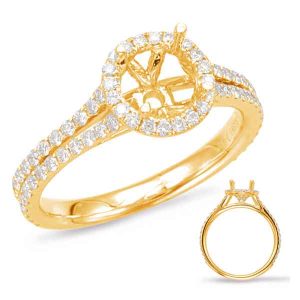 Yellow Gold Halo Engagement Ring