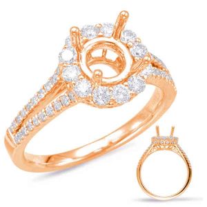 Rose Gold Halo Engagement Ring