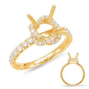 Yellow Gold Halo Engagement Ring