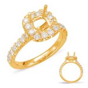 Yellow Gold Halo Engagement Ring