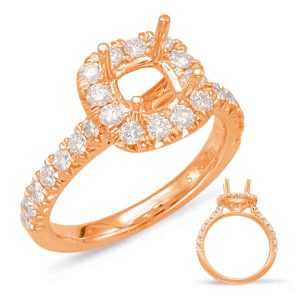 Rose Gold Halo Engagement Ring