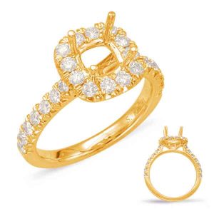 Yellow Gold Halo Engagement Ring
