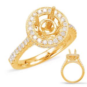 Yellow Gold Halo Engagement Ring