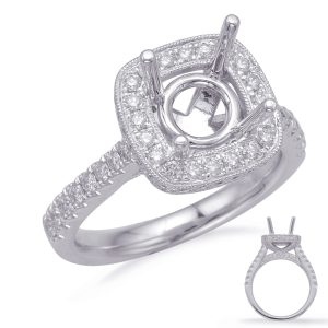 White Gold Halo Engagement Ring White Gold Halo Engagement Ring