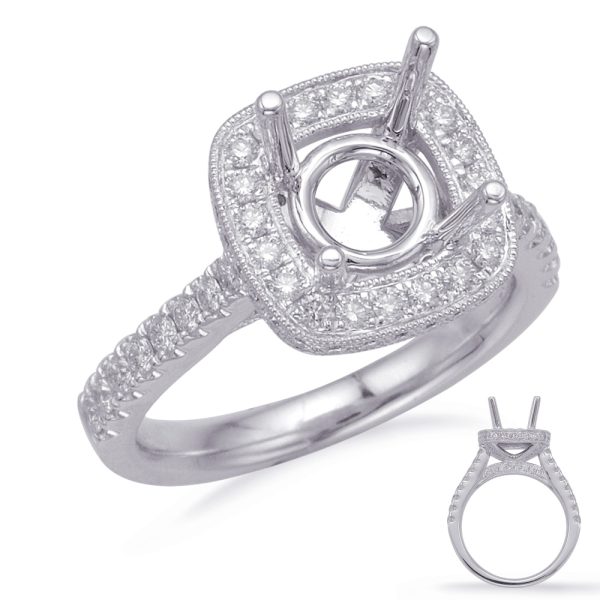 White Gold Halo Engagement Ring