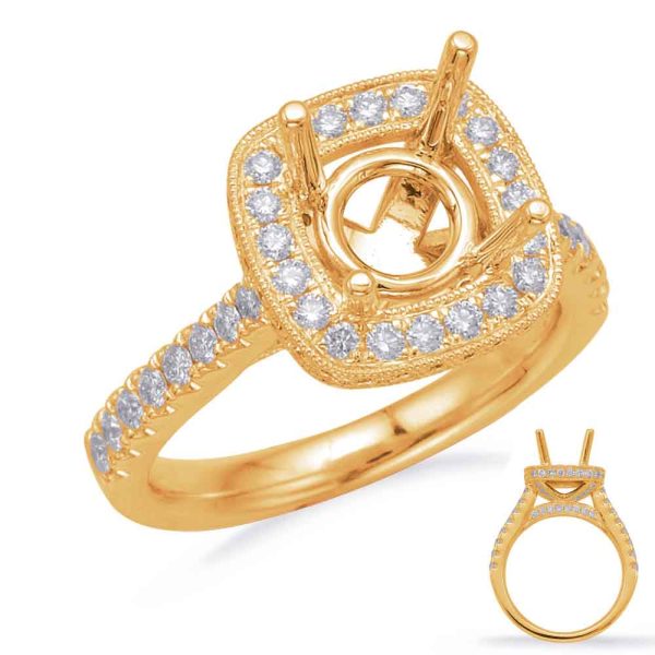 Yellow Gold Halo Engagement Ring