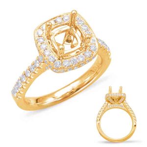 Yellow Gold Halo Engagement Ring