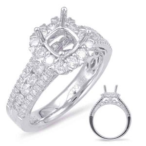 White Gold Halo Engagement Ring