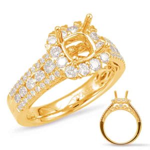 Yellow Gold Halo Engagement Ring