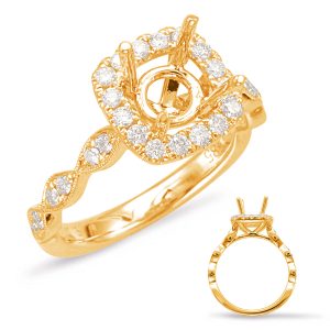 Yellow Gold Halo Engagement Ring Yellow Gold Halo Engagement Ring
