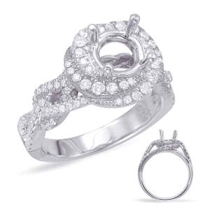 White Gold Halo Engagement Ring